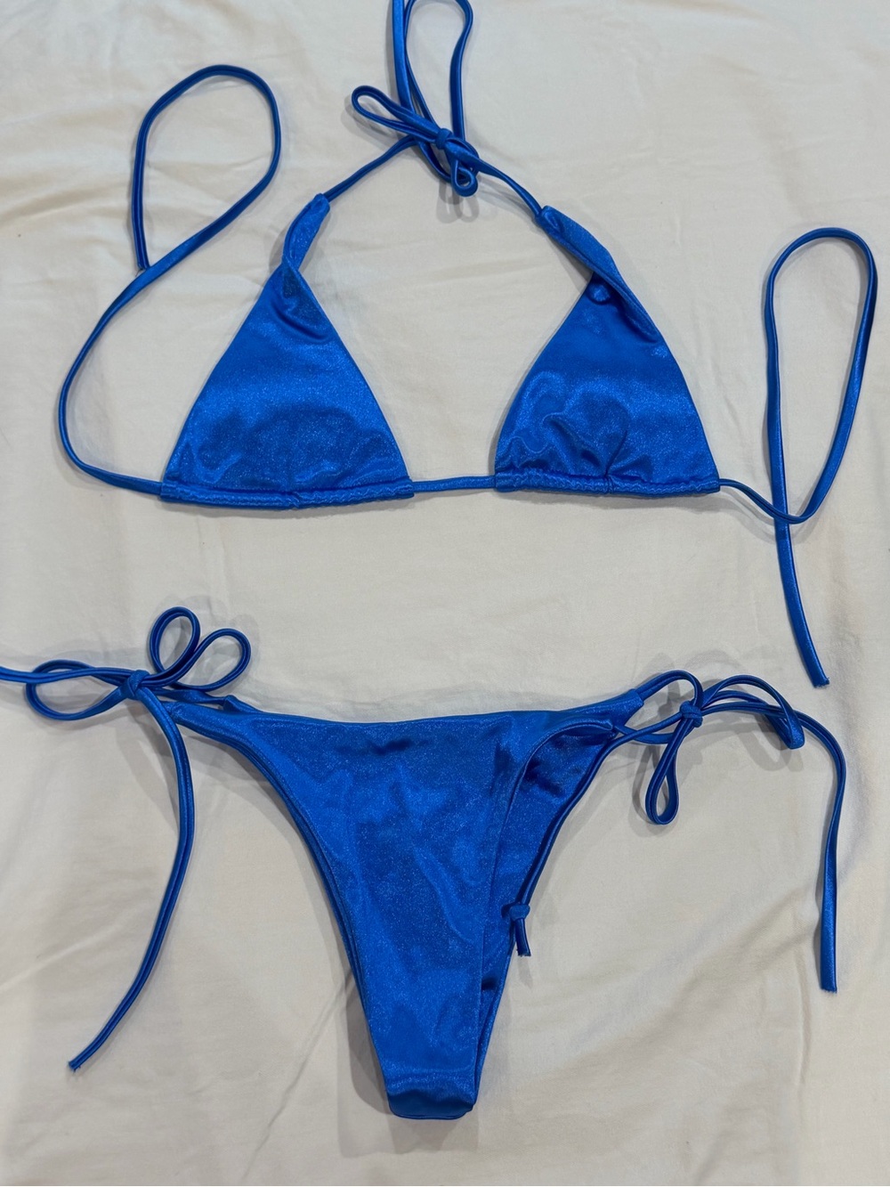 Electric Blue String Bikini Set - Picture 3 of 5
